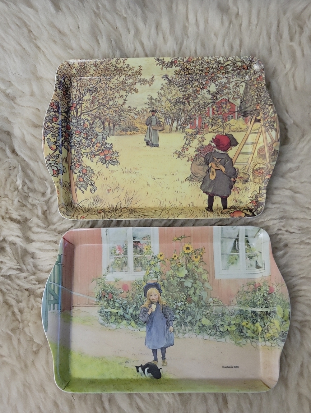 Carl Larsson Swedish Artist Mini Trays Set Of 2